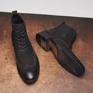 Botas de Invierno Nuevas para Hombre, Botas de Cuero Impermeables, Estilo Workwear, Piel de Vacuno de Primera Calidad, Color Gris Moderno - Product Image 6