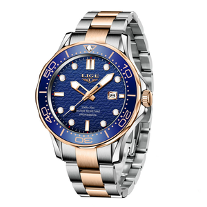 Reloj LIGE LG8936 de Fábrica con Logotipo Personalizado OEM, Correa de Acero Giratoria, Reloj Deportivo de Cuarzo Resistente al Agua para Hombre - Product Image 3