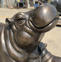 Vente en gros de sculptures de hippopotames en cuivre massif anti-corrosion pour villas côtières et jardins