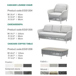 Conjunto de Sofás Modernos de Alumínio para Jardim Luxuoso, Impermeável e Durável - Product Image 3