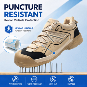 JIANKUN 2026 Nuevo Estilo de Zapatos de Seguridad Color Caqui con Puntera de Plástico, Antipinchazos, Antiaplastamiento, Antideslizantes para <span class=keywords><strong>Hombre</strong></span> y Mujer - Product Image 3