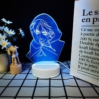 Veilleuse Anime personnalisée, cadeau, intensité réglable, rechargeable, effet 3D, lueur vive pour la décoration de chambre