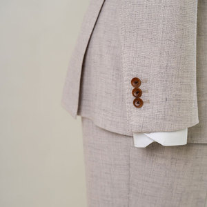 Người Đàn Ông Của Tùy Chỉnh Kinh Doanh Phù Hợp Với 2-Mảnh Thiết Lập Mỏng Phù Hợp Với Vá Túi Cộng Với Kích Thước Dây Kéo Bay Thoáng Khí Vải Len Thực Hiện Đo - Product Image 2