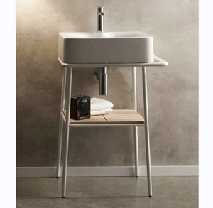 Bathroom Renovation Transitional Kitchen <strong>Post</strong> Modern Style <strong>Wash</strong> Counter Vanity Unit Steel Vanity Set Dressing Console Table CHIC - Product Image 1