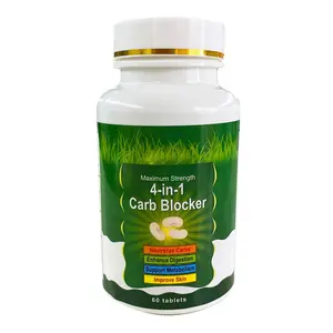 OEM 4-in-1 Carb Blocker Tablet Enhance Digestion Support Metabolism Improve Skin Slimming Weight Loss White Kidney Bean Tablets