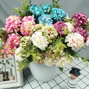 Pequeño ramo Artificial de flores de plástico decorativa pequeña Daisy Flor de hortensia casa decoración boda