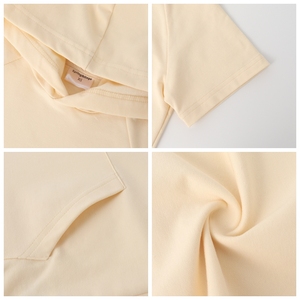 เสื้อยืดมีฮู้ดแขนสั้นสำหรับเด็กเสื้อยืดผ้าฝ้าย100% ธรรมดาพิมพ์โลโก้ได้ตามต้องการ - Product Image 3