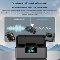 Microphone Lavalier Sans Fil 2-en-2 SX36 avec Réduction de Bruit IA et Boîtier de Charge pour iOS Android, Idéal pour Diffusion en Direct, Vlog et Interview