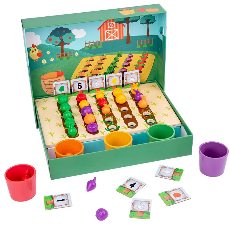 Obstfarm Kleinkind Lernspiel zeug Feinmotorik entwickelt Farb anpassungs fähigkeiten Vorschul spielzeug Aufnahme und Vielfalt in der Bildung