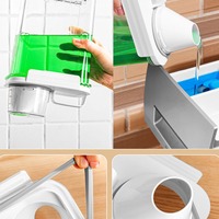 Distributeur de lessive liquide transparent en plastique PET sans BPA XJH pour l'organisation et le rangement de la buanderie