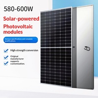 Système d'alimentation solaire photovoltaïque à panneaux multicristallins 580W/600W, module modèle 580, efficacité 16,56%, Chine, 1640x992x40mm