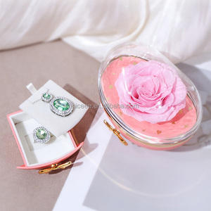 Caja <span class=keywords><strong>de</strong></span> Regalo Creativa con Forma <span class=keywords><strong>de</strong></span> Corazón y Rosa Preservada, con Cajón Oculto para Joyas - Caja <span class=keywords><strong>de</strong></span> Anillo <span class=keywords><strong>de</strong></span> Compromiso <span class=keywords><strong>de</strong></span> Lujo para el <span class=keywords><strong>Día</strong></span> <span class=keywords><strong>de</strong></span> San Valentín - Product Image 4