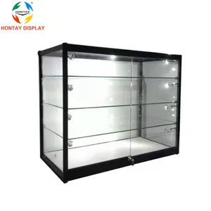 High Quality Black Counter Top Glass Display Counter Store Decorations Design