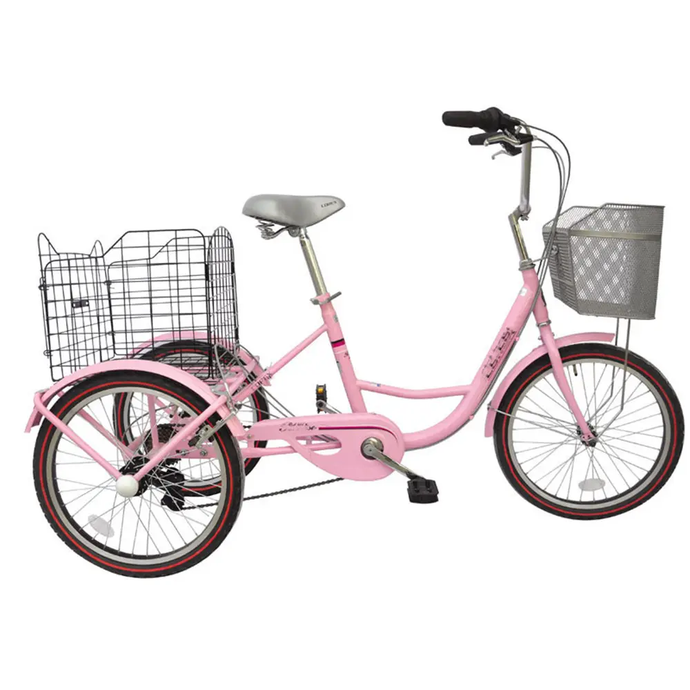 High quality adult tricycle with CE Japan cargo tricycle three-wheeled bicycle pink tricycle cargo for family