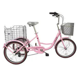 Tricycle de haute qualité pour adulte, 10 kg, tricycle cargo de couleur rose, pour la famille, expédition au japon