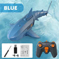 Bateau télécommandé 2,4 GHz en forme de requin pour enfants, jouet électrique haute simulation pour piscine et salle de bain