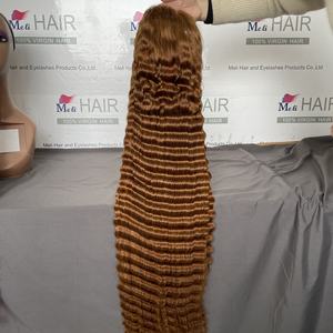 Peluca transparente con encaje frontal en color rubio miel burdeos y jengibre, al por mayor, cabello virgen brasileño de grado 10A, rizado profundo estilo español. - Product Image 2