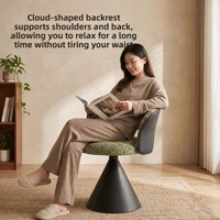 Nouveau fauteuil pivotant moderne et minimaliste en forme de nuage, imprimé floral, en métal, multifonctionnel, confortable, pour chambre à coucher ou dressing