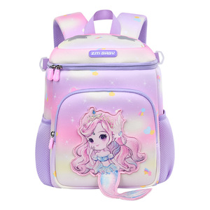 Zm Baby Cartoon Backpack For Girls 3-6 Years School Bag With Multiple Compartments And Reflective Safety Design - Product Image 2