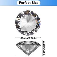 Presse-papiers en cristal transparent K9 de 60 mm, ornement décoratif taillé en diamant avec base triangulaire argentée, cadeau d'anniversaire pour femmes