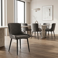 Chaise de salle à manger moderne rembourrée en tissu avec pieds en métal pour la maison, le restaurant, la salle à manger