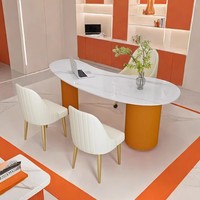 Ensemble de bureau et de chaise en marbre moderne de luxe léger pour usage médical et de beauté, design modulaire