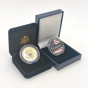 Individuelle Präsidentschaftswahlgeschenke Vereinigten Staaten von Amerika Präsidentensiegel 3D-Metall-Herausforderungs-Münze mit Schaukasten