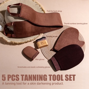 BS-MALL Kit de 5 Piezas para Autobronceado: Guante Aplicador, Brocha Kabuki Ultra Suave, Aplicador de Espalda y Guante Exfoliante - Product Image 6