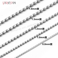 Vente en gros sur mesure 1mm 1.5mm 1.8mm Collier en acier inoxydable plaqué or vermeil 14 carats 18 carats avec chaîne serpent en forme de S