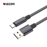 Câble de charge rapide WISESIR 60W PD 1M-3M 3A USB-A vers Type-C en alliage d'aluminium pour iPhone 17/16 Pro Max, ordinateur portable, bureau – En stock