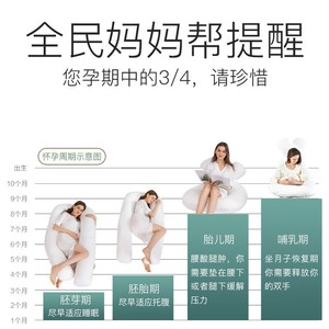 Maternity Pillow U-Shape 140x71x18cm Extra Large Lumbar Support Side Sleeping Pillow With Removable Cover White - Product Image 4