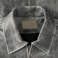 Veste coupe-vent en cuir PU décoloré vintage, nouveau design tendance, avec fermeture éclair et logo personnalisé pour hommes et femmes