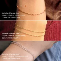 Bracelet EManco en acier inoxydable couleur or avec chaîne à maillons délicats, style minimaliste pour femme, parfait pour les trajets quotidiens et les occasions décontractées