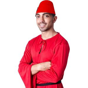 Chapeau turc Fès en feutre <span class=keywords><strong>rouge</strong></span> personnalisé avec pompon noir accessoire de costume <span class=keywords><strong>marocain</strong></span> pour adultes pour les fêtes décontractées et en plein air - Product Image 2