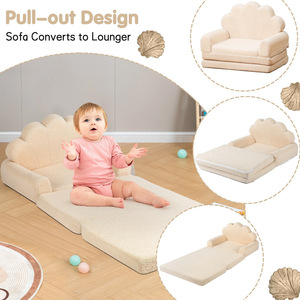 Canapé convertible pour enfants, chaise longue en tissu doux, mousse hautement élastique, pour enfants de 2 ans et plus - Product Image 1