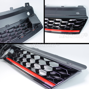 Rejilla Superior Delantera de Malla de Panal para Volkswagen VW Polo 2014 2015 2016 2017 2018 Estilo GTI Parrilla de Carreras - Product Image 4
