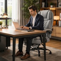 Chaise de jeu ergonomique pivotante inclinable de luxe au design européen avec vérin à gaz à 3 positions, hauteur réglable et revêtement en tissu