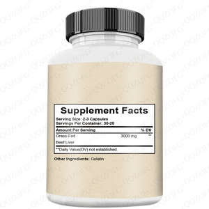 OEM/ODM Grasgevoederde Rundvleeslevercapsules 500mg Weidegevoederd in Nieuw-Zeeland & Australië 60 Capsules Energieboost Supplement - Product Image 2