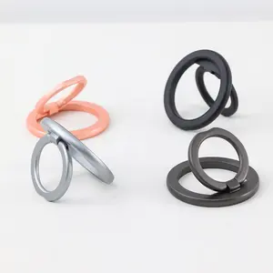 Portable flexible magnetic folding ring buckled mobile phone grip holder finger grip for magsafe