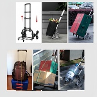 Chariot de transport portable pour le camping en plein air, outil de montée des escaliers, chariot pliable télescopique pour les courses, avec roues en cristal