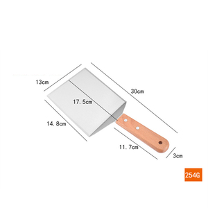 Custom Extra Large Wide Burger Patty Grill <strong>Spatula</strong> Stainless Steel Beveled Edges Griddle <strong>Spatula</strong> With Wood Handle - Product Image 2