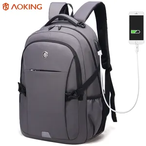 Aoking Groothandel Heren Tassen Rugzak Laptop Rugzak Met Usb Reflecterende Opladen Zakelijke Rugzak Aanpasbare Sac A Dos