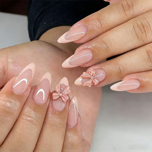 Vente en gros de <span class=keywords><strong>faux</strong></span> <span class=keywords><strong>ongles</strong></span> en gel à presser de haute qualité, technologie Saibo, 3D, effet perle, réutilisables, formes cercueil, amande, carrée, avec paillettes et <span class=keywords><strong>colle</strong></span> - Product Image 5