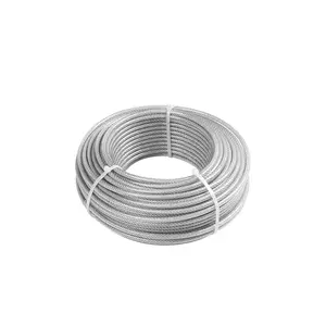 PVC Coated Stainless Steel Wire Rope 7mm Nylon Coated Steel Cable