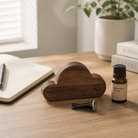 Désodorisant voiture en noyer naturel, diffuseur d'huile essentielle avec clip magnétique, rechargeable pour grille