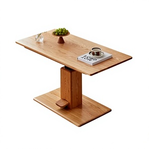 Mesa Consola de Madera de Roble con Altura Ajustable, Mesa de Centro Elevable, Escritorio Moderno Minimalista para Sala de Estar - Product Image 4