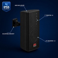 Enceinte colonne JSL double 8 pouces avec conception à source linéaire à 6 tweeters