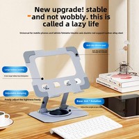 Support de tablette rotatif entièrement métallique et réglable pour iPad, téléphone, bureau, idéal pour les utilisateurs décontractés et les jeux (spécial pour manger en jouant)