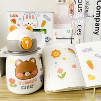 Stiker Planner Vinyl PVC Kartun Lucu Anak-anak 9*19cm untuk Anak Perempuan, Tahan Air, Perekat, Dekorasi Cangkir & Planner dengan Motif Panda & Beruang