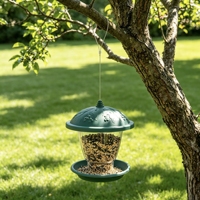 2 livres. Mangeoire circulaire brevetée Sure-Lock pour oiseaux sauvages, avec compartiment à graines, pour baies de houx et chalet doré
